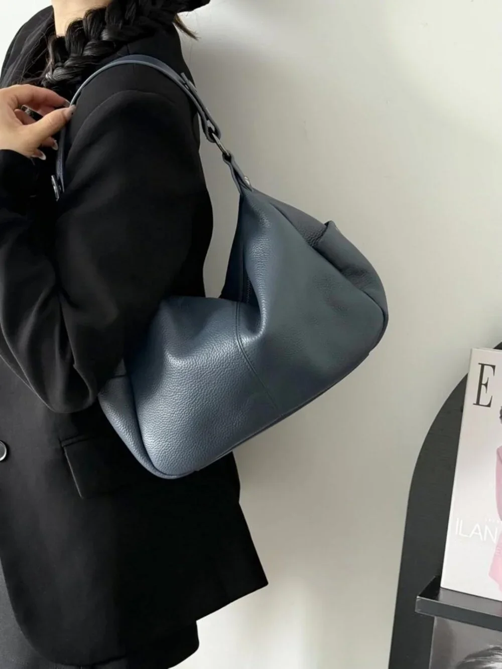 Stylish Genuine Leather Crossbody Hobo Bag for Women - Adjustable Shoulder